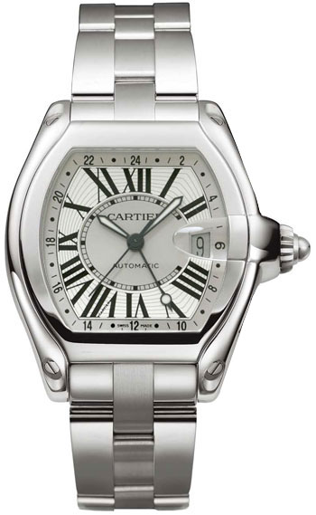 Cartier Roadster GMT Stainless Steel Mens Automatic Wristwatch-W62032X6