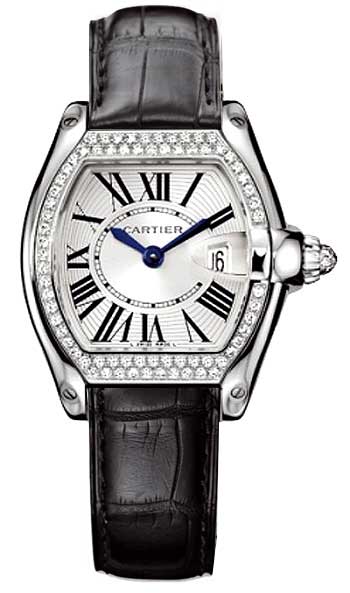 Cartier Roadster Series 18k White Gold Ladies Swiss Quartz Wristwatch-WE500260
