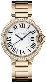 Cartier Ballon Bleu Medium Series Fashionable 18k Rose Gold Unisex Wristwatch-WE9005Z3