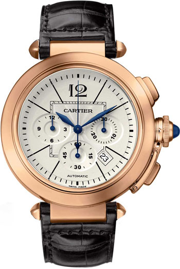 Cartier Pasha Fashionable 18k Pink Gold Mens Automatic Wristwatch-W3019951
