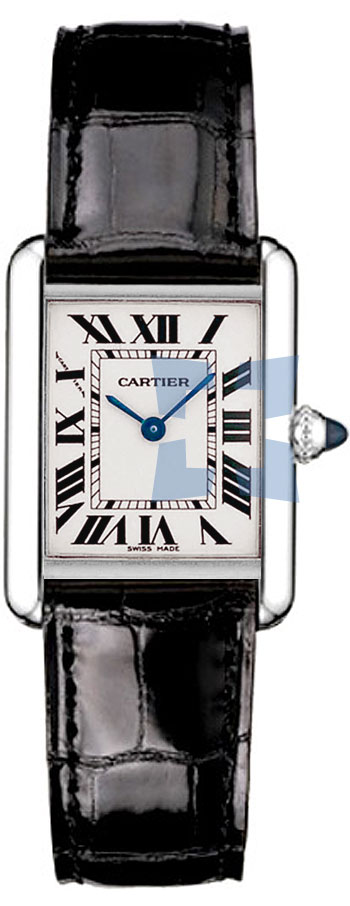 Cartier Tank Louis Fashionable 18k White Gold Ladies Swiss Quartz Wristwatch-W1541056