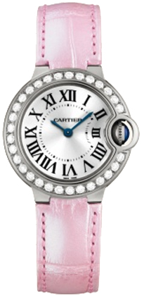 Cartier Ballon Bleu Small Series Great 18k White Gold Set With Diamonds Ladies Swiss Quartz Wristwatch-WE900351