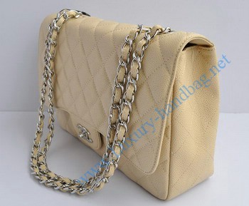 Chanel 2.55 Flap Bag 28600 Cream with silver chain