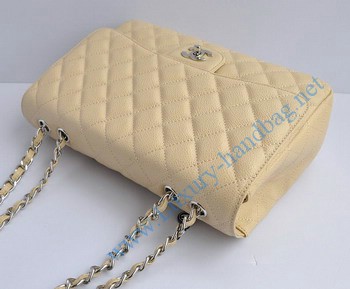 Chanel 2.55 Flap Bag 28600 Cream with silver chain