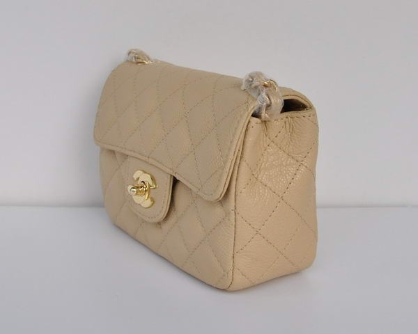 Chanel 2.55 mini Flap Bag 1115 Beige Sheepskin Golden Hardware