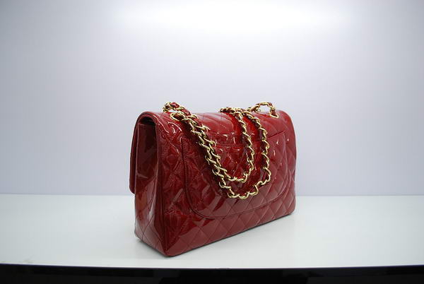 Hot Style Chanel Jumbo Double Flaps Bag Red Original Patent Leather A36097 gold