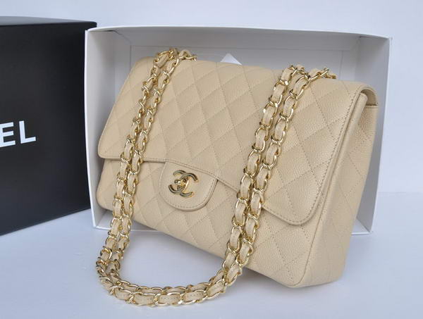 Chanel Original Apricot Caviar Leather Flap Bag A28600 Gold