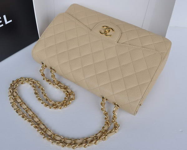 Chanel Original Apricot Caviar Leather Flap Bag A28600 Gold