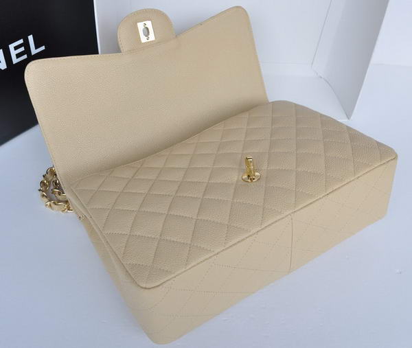 Chanel Original Apricot Caviar Leather Flap Bag A28600 Gold