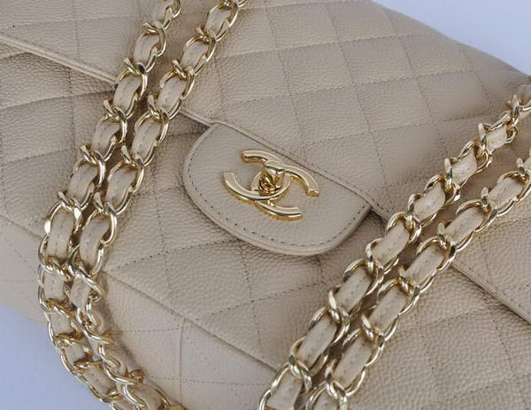 Chanel Original Apricot Caviar Leather Flap Bag A28600 Gold