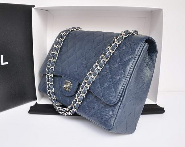 Chanel Original Caviar Leather Jumbo Flap Bag A47600 Blue