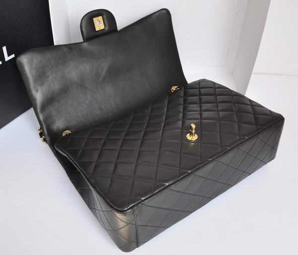 Chanel Original Leather Jumbo Flap Bag A47600 Black Gold