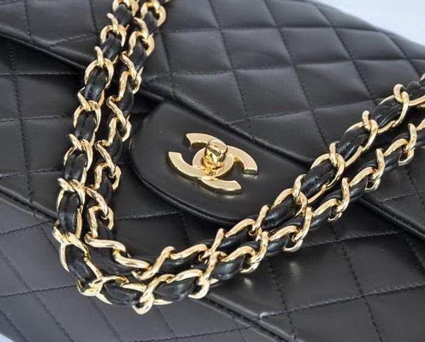 Chanel Original Leather Jumbo Flap Bag A47600 Black Gold