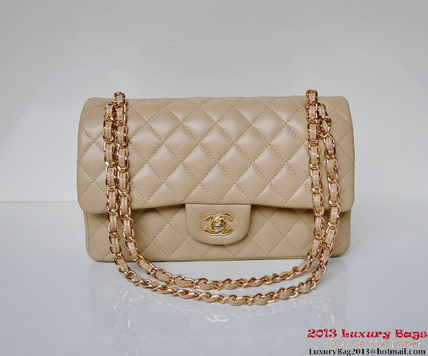 Chanel A01112 Classic Flap Bag Apricot Sheepskin Gold