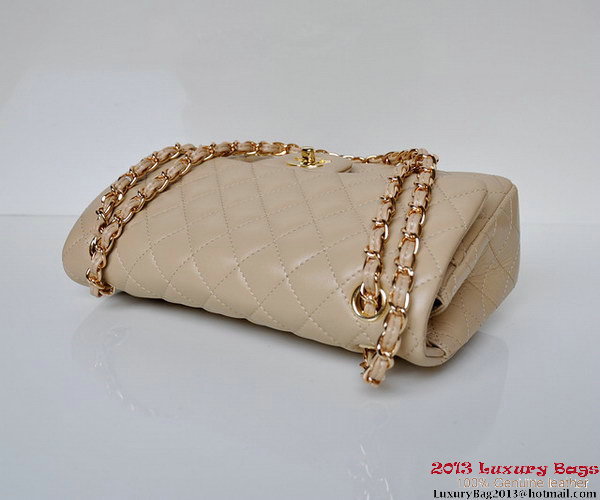 Chanel A01112 Classic Flap Bag Apricot Sheepskin Gold