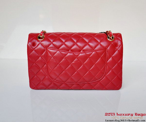 Chanel A01112 Classic Flap Bag Red Sheepskin Gold