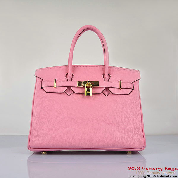 Hermes Birkin 30CM Tote Bags Pink Togo Leather Gold