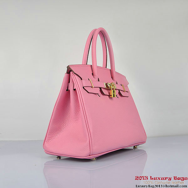 Hermes Birkin 30CM Tote Bags Pink Togo Leather Gold