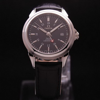 OMEGA DE VILLE Automatic Chronometer Steel on Black Leather Strap OM77204