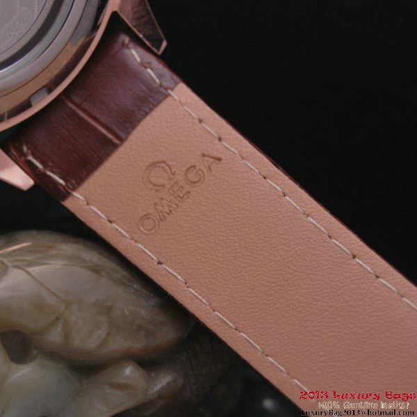 OMEGA DE VILLE CO-AXIAL CHRONOSCOPE Red Gold on Brown Leather Strap OM77426