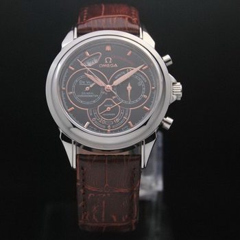 OMEGA DE VILLE CO-AXIAL CHRONOSCOPE Steel on Brown Leather Strap OM77408