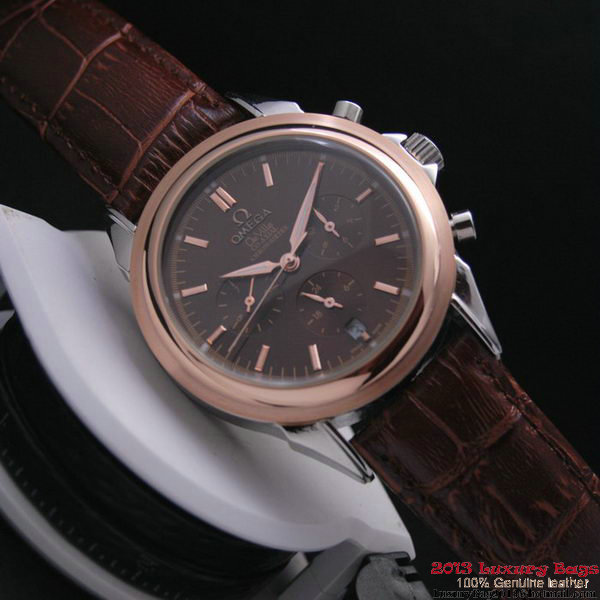 OMEGA DE VILLE CO-AXIAL Chronometer Red Gold on Brown Leather Strap OM77509
