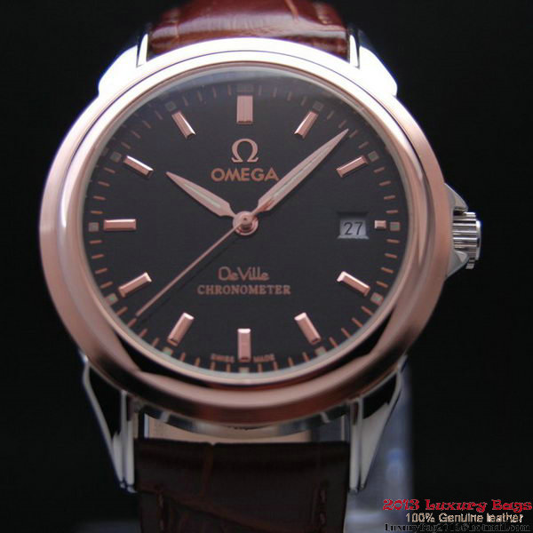 OMEGA DE VILLE Chronometer Red Gold on Brown Leather Strap OM77315