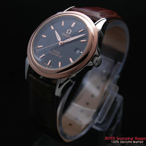 OMEGA DE VILLE Chronometer Red Gold on Brown Leather Strap OM77315