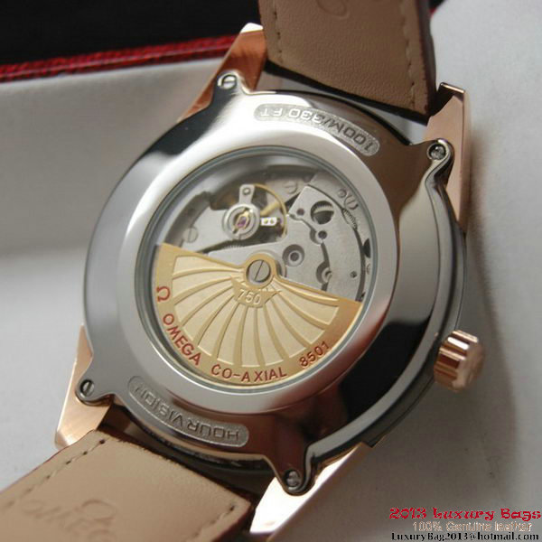 OMEGA DE VILLE HOUR VISION ANNUAL CALENDAR Red Gold on Red Gold Strap OM77129