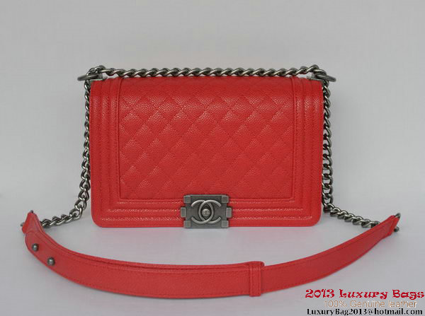 Boy Chanel Flap Shoulder Bag Classic Cannage Patterns A67086 Red