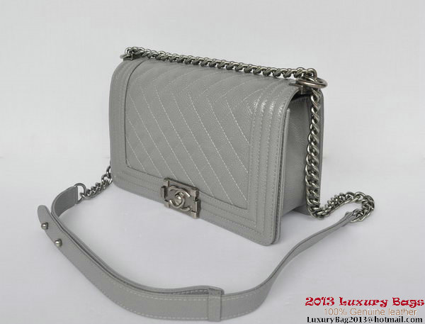 Boy Chanel Flap Shoulder Bag Classic Cannage Patterns A67086 Grey