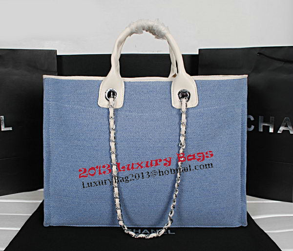 Chanel Medium Canvas Shopping Bag A67012 Light Blue