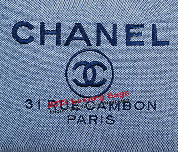 Chanel Medium Canvas Shopping Bag A67012 Light Blue