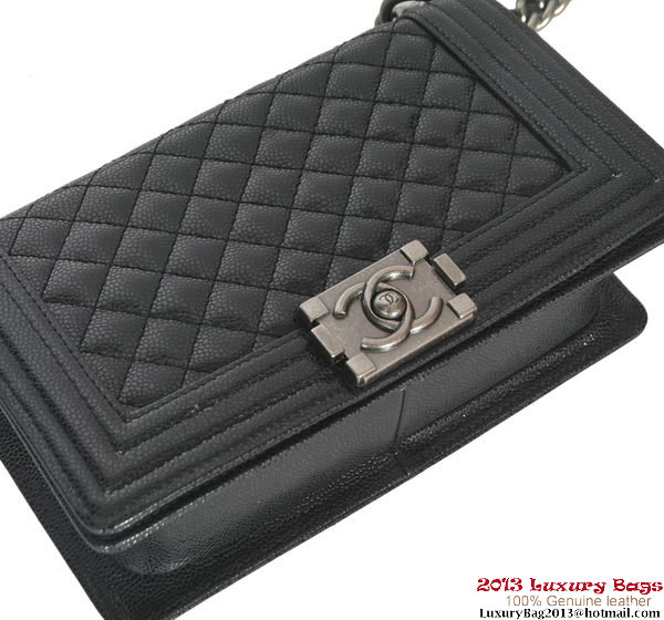 Boy Chanel Flap Shoulder Bag Classic Cannage Patterns A30172 Black