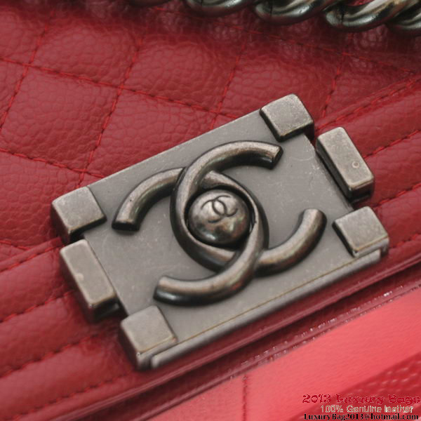 Boy Chanel Flap Shoulder Bag Classic Cannage Patterns A30172 Red