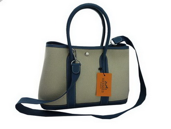 Hermes Garden Party 30CM Bag Fabric Blue