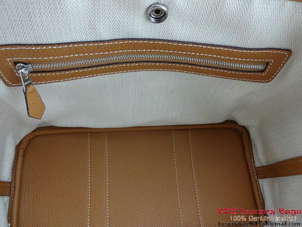 Hermes Garden Party 30CM Bag Fabric Light Brown