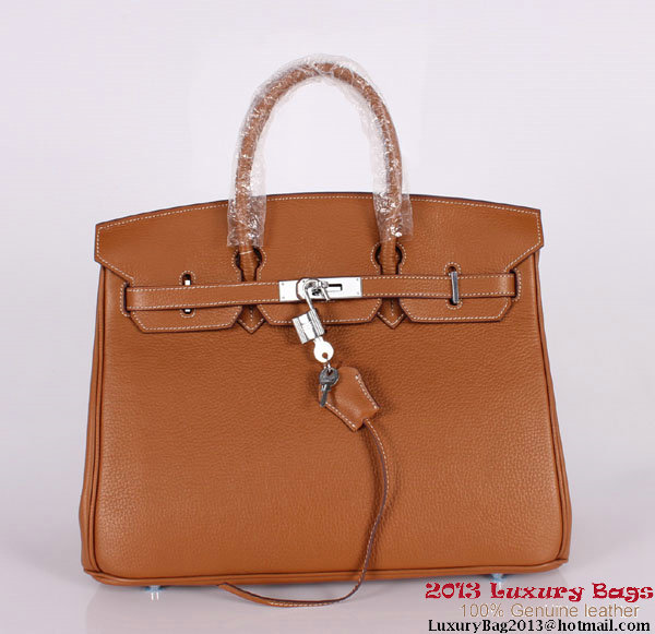 Hermes Birkin 35CM Tote Bag Clemence Leather H-35 Camel