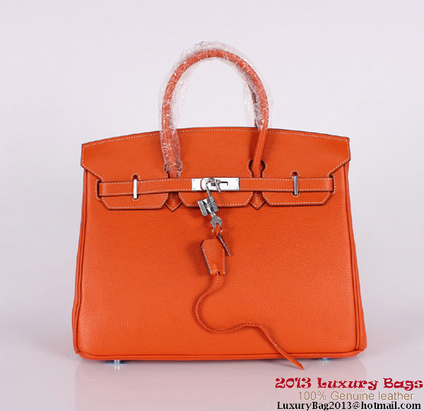 Hermes Birkin 35CM Tote Bag Clemence Leather H-35 Orange