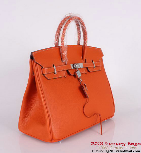 Hermes Birkin 35CM Tote Bag Clemence Leather H-35 Orange