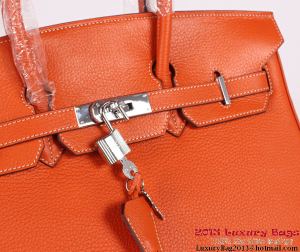 Hermes Birkin 35CM Tote Bag Clemence Leather H-35 Orange