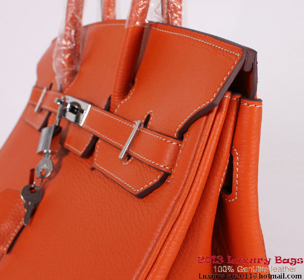 Hermes Birkin 35CM Tote Bag Clemence Leather H-35 Orange