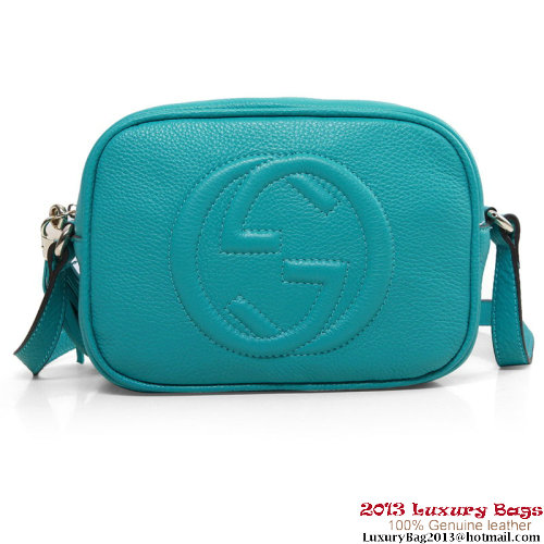 Gucci Soho Calfskin Leather Disco Bag 308364 Aquamarine