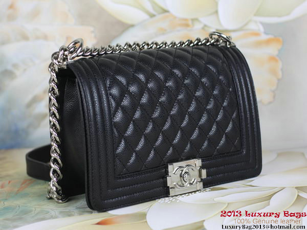 2013 Boy Chanel Flap Shoulder Bag Classic Cannage Patterns A67025 Black