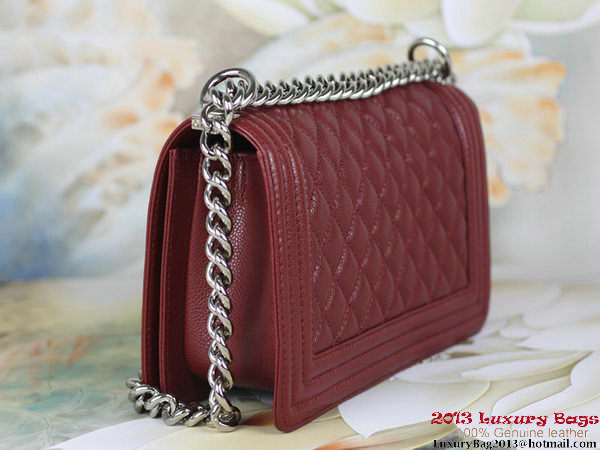 2013 Boy Chanel Flap Shoulder Bag Classic Cannage Patterns A67025 Burgundy