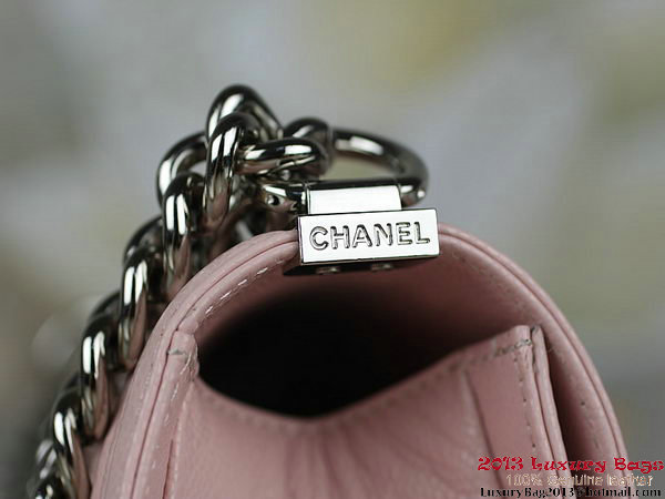 2013 Boy Chanel Flap Shoulder Bag Classic Cannage Patterns A67025 Pink