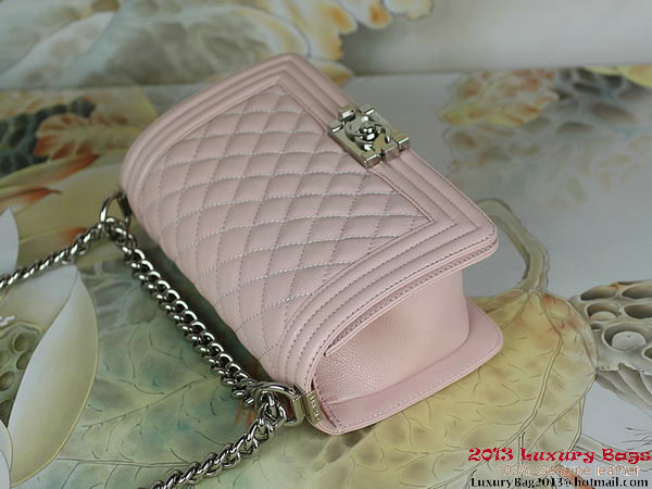 2013 Boy Chanel Flap Shoulder Bag Classic Cannage Patterns A67025 Pink