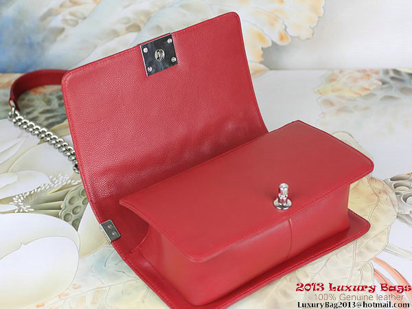 2013 Boy Chanel Flap Shoulder Bag Classic Cannage Patterns A67025 Red
