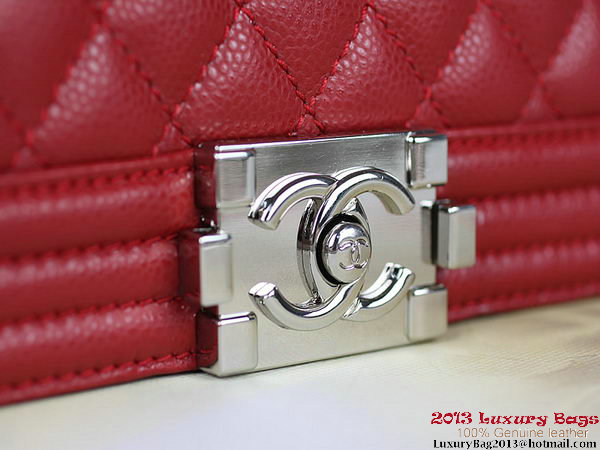 2013 Boy Chanel Flap Shoulder Bag Classic Cannage Patterns A67025 Red