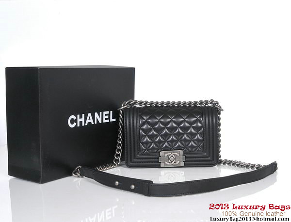 2013 Boy Chanel Flap Shoulder Bag Sheepskin Leather A37006 Black